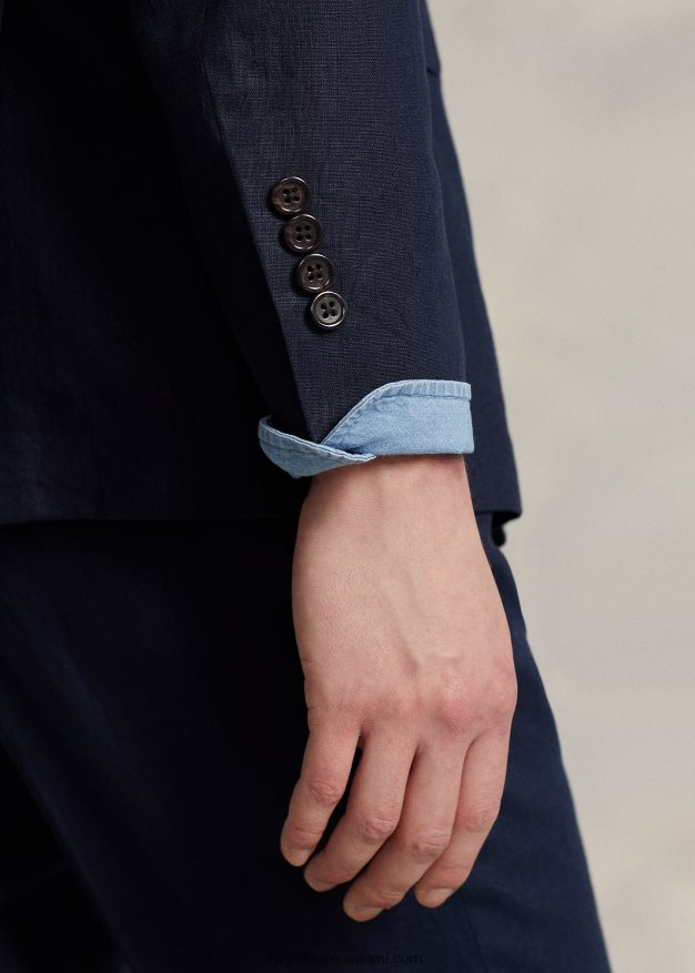 Ralph Lauren miehet poolo pehmeä pellavapukutakki 0Z24ZR1083 tumma laivasto