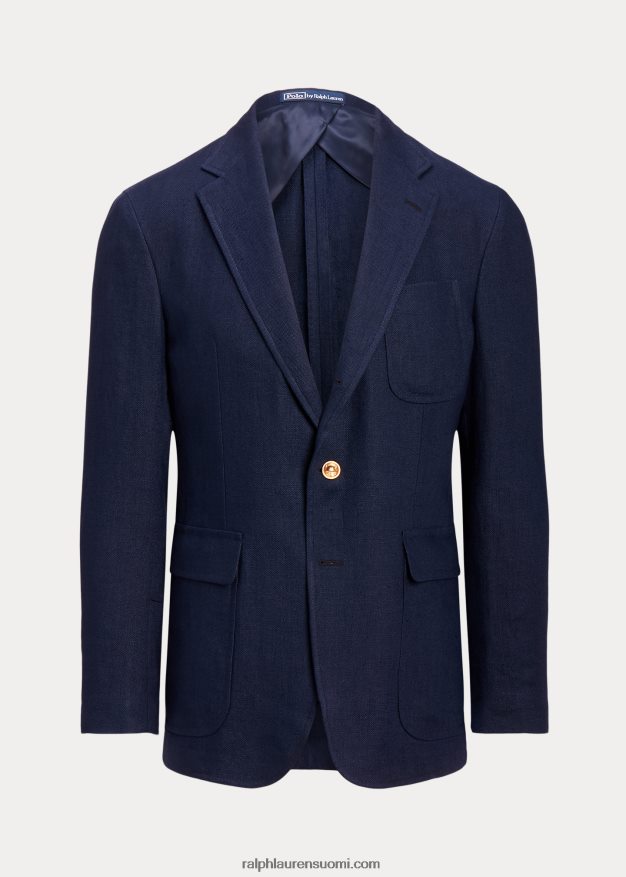 Ralph Lauren miehet poolo pehmeä pellavapukutakki 0Z24ZR1167 laivasto