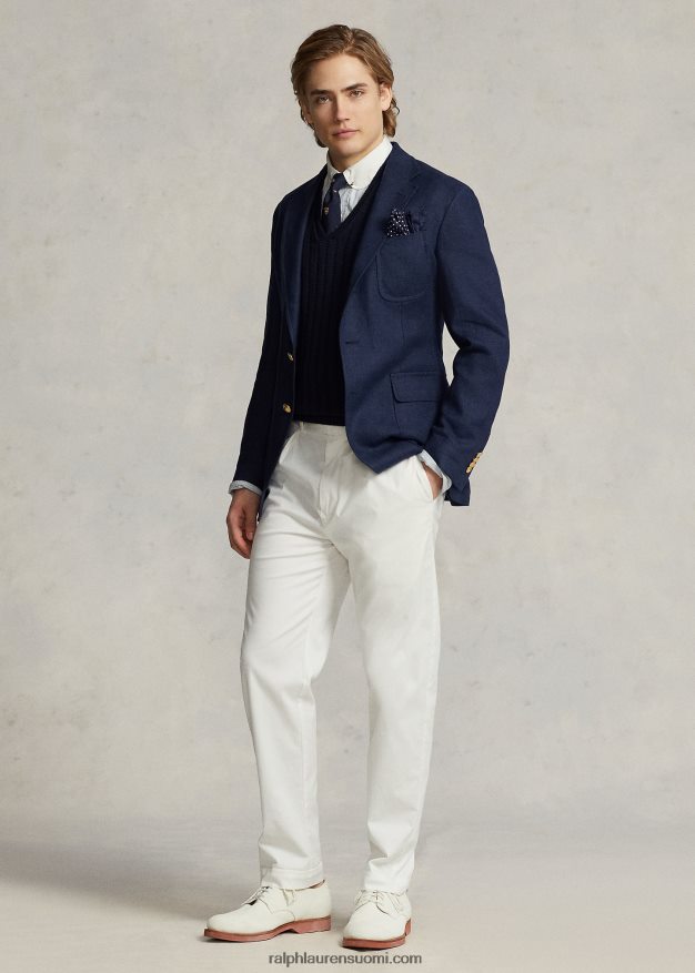 Ralph Lauren miehet poolo pehmeä pellavapukutakki 0Z24ZR1167 laivasto