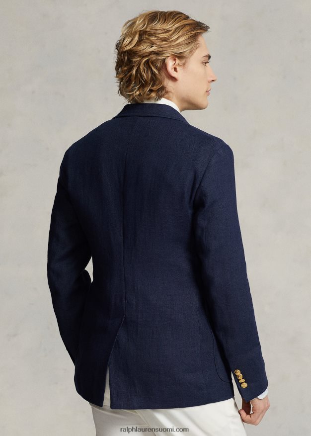 Ralph Lauren miehet poolo pehmeä pellavapukutakki 0Z24ZR1167 laivasto