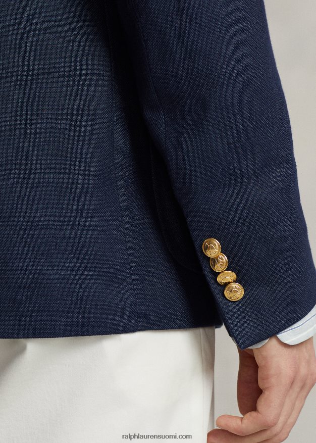 Ralph Lauren miehet poolo pehmeä pellavapukutakki 0Z24ZR1167 laivasto