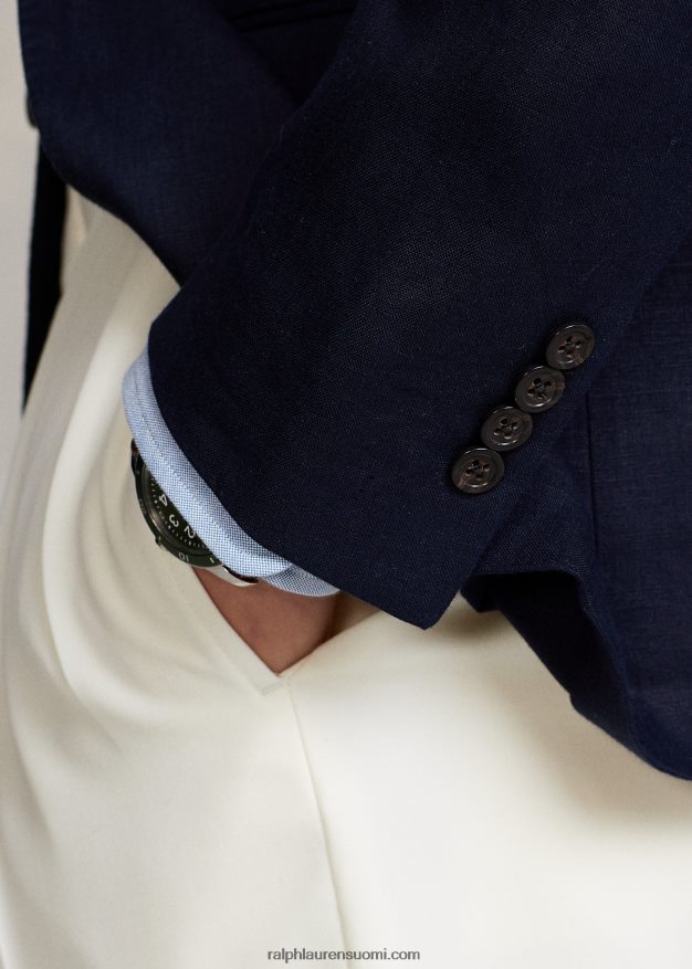 Ralph Lauren miehet poolo pehmeä pellavapukutakki 0Z24ZR747 tumma laivasto