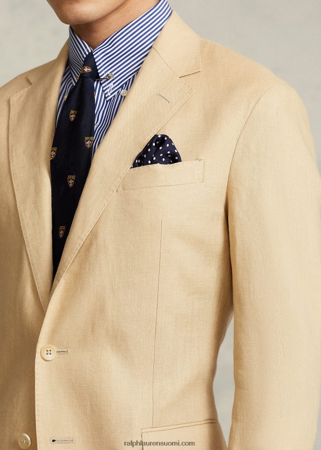 Ralph Lauren miehet poolo pehmeä pellavapukutakki 0Z24ZR748 olki