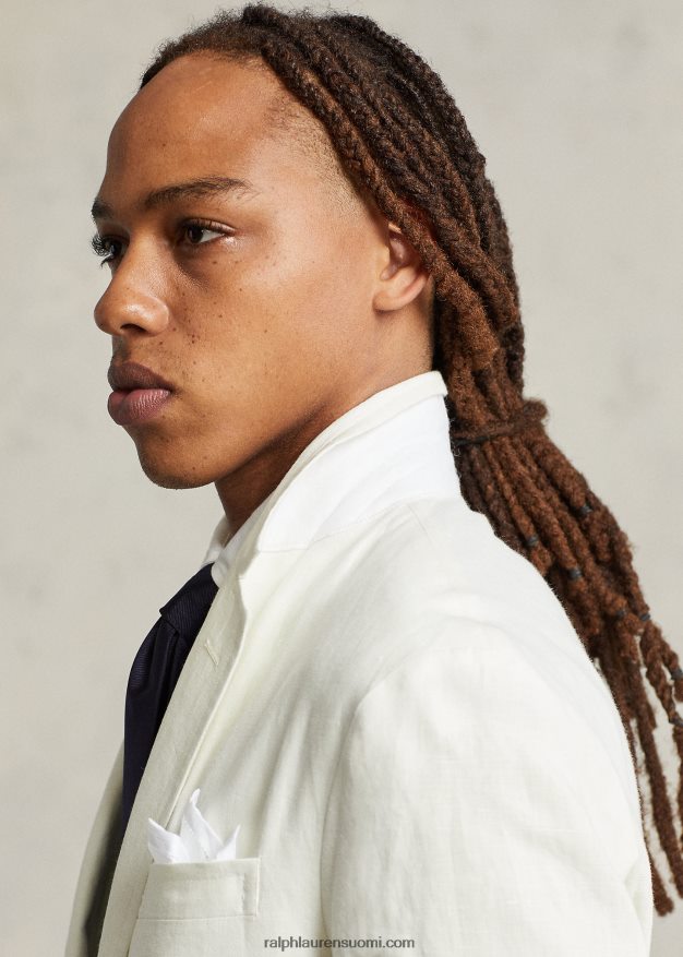 Ralph Lauren miehet poolo pehmeä pellavapukutakki 0Z24ZR8457 pergamentti kerma