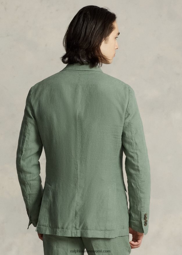 Ralph Lauren miehet poolo pehmeä pellavapukutakki 0Z24ZR8458 lastin vihreä