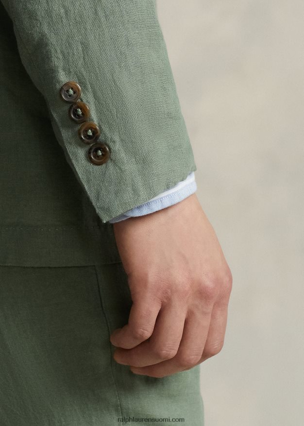 Ralph Lauren miehet poolo pehmeä pellavapukutakki 0Z24ZR8458 lastin vihreä