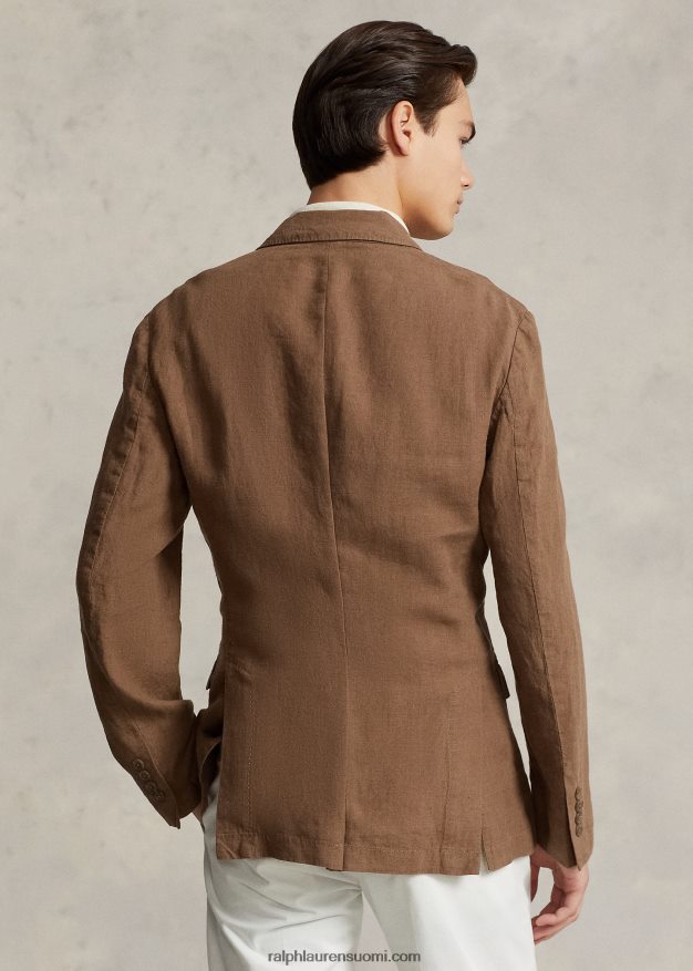 Ralph Lauren miehet poolo pehmeä pellavapukutakki 0Z24ZR8459 matkalaukku ruskea