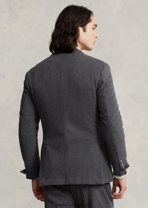 Ralph Lauren miehet poolo pehmeä pinstripe-neulottu pukutakki 0Z24ZR1161 tummanharmaa