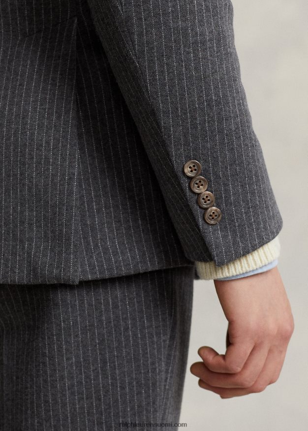 Ralph Lauren miehet poolo pehmeä pinstripe-neulottu pukutakki 0Z24ZR1161 tummanharmaa