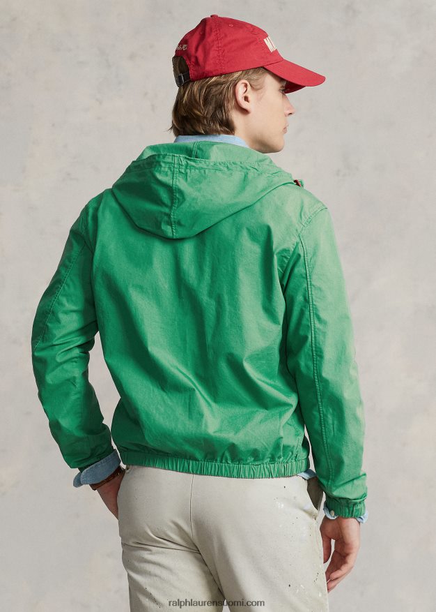 Ralph Lauren miehet popliinihupullinen takki 0Z24ZR947 lautan vihreä