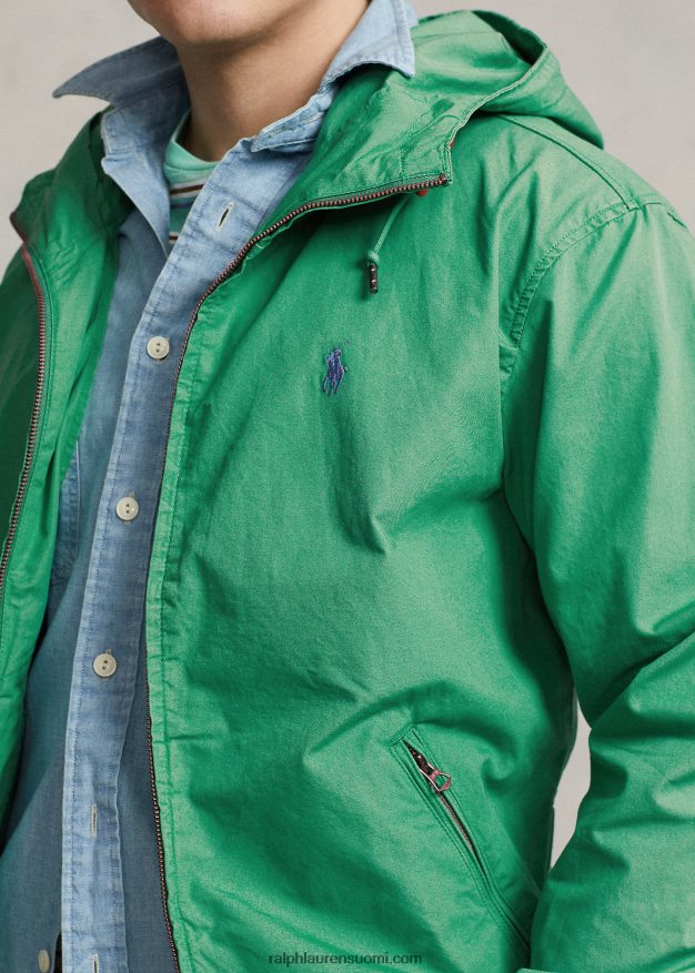 Ralph Lauren miehet popliinihupullinen takki 0Z24ZR947 lautan vihreä