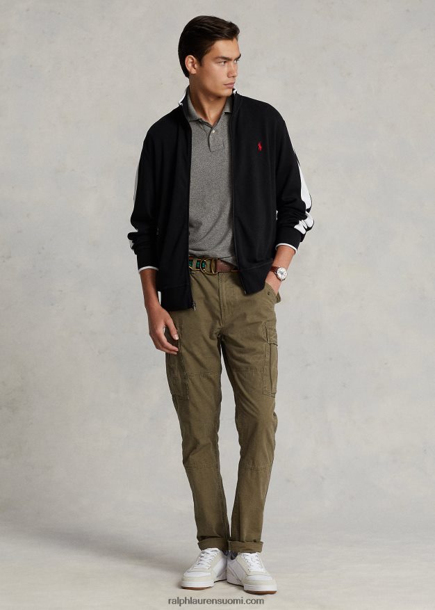 Ralph Lauren miehet puuvillainen interlock-ratatakki 0Z24ZR594 musta