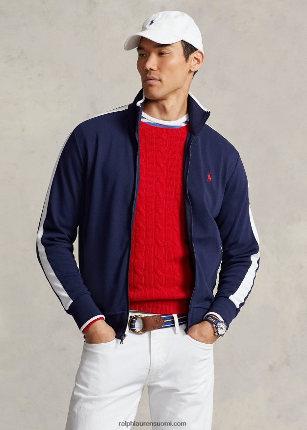 Ralph Lauren miehet puuvillainen interlock-ratatakki 0Z24ZR595 hienostunut laivasto