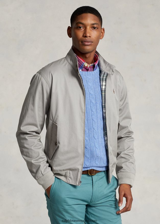 Ralph Lauren miehet puuvillainen twill-takki 0Z24ZR8581 harmaata sumua