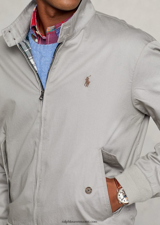 Ralph Lauren miehet puuvillainen twill-takki 0Z24ZR8581 harmaata sumua