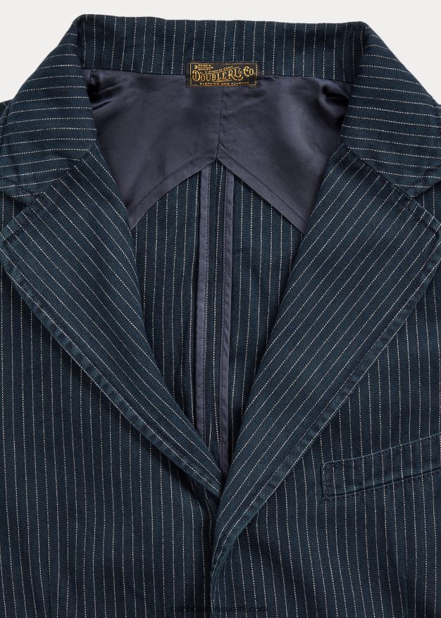 Ralph Lauren miehet rakentamaton kalanruoto urheilutakki 0Z24ZR1726 indigo neularaita