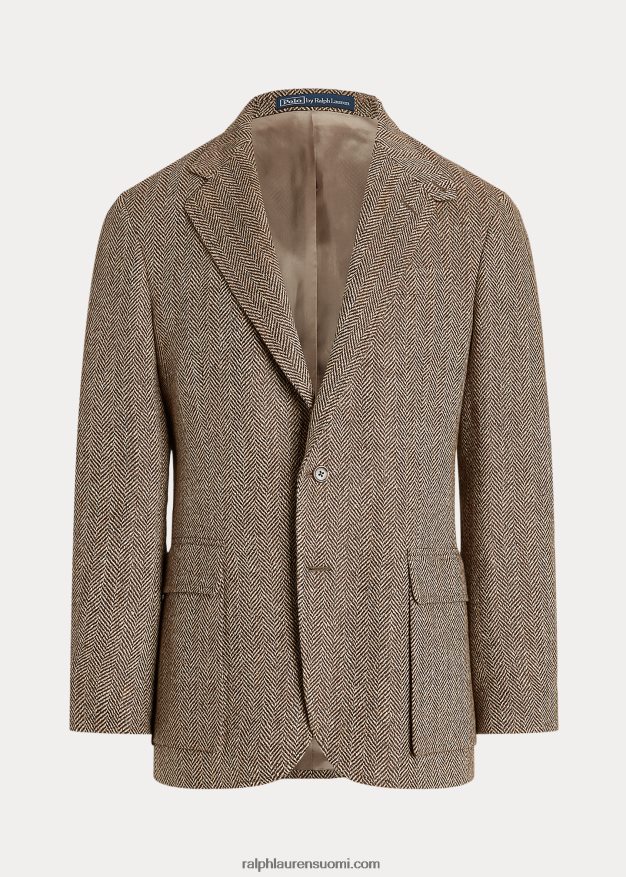 Ralph Lauren miehet rl67 pellavasekoite kalanruototakki 0Z24ZR1240 kerma/ruskea