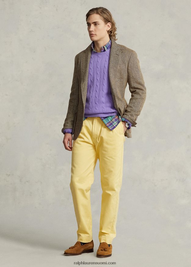 Ralph Lauren miehet rl67 pellavasekoite kalanruototakki 0Z24ZR1240 kerma/ruskea