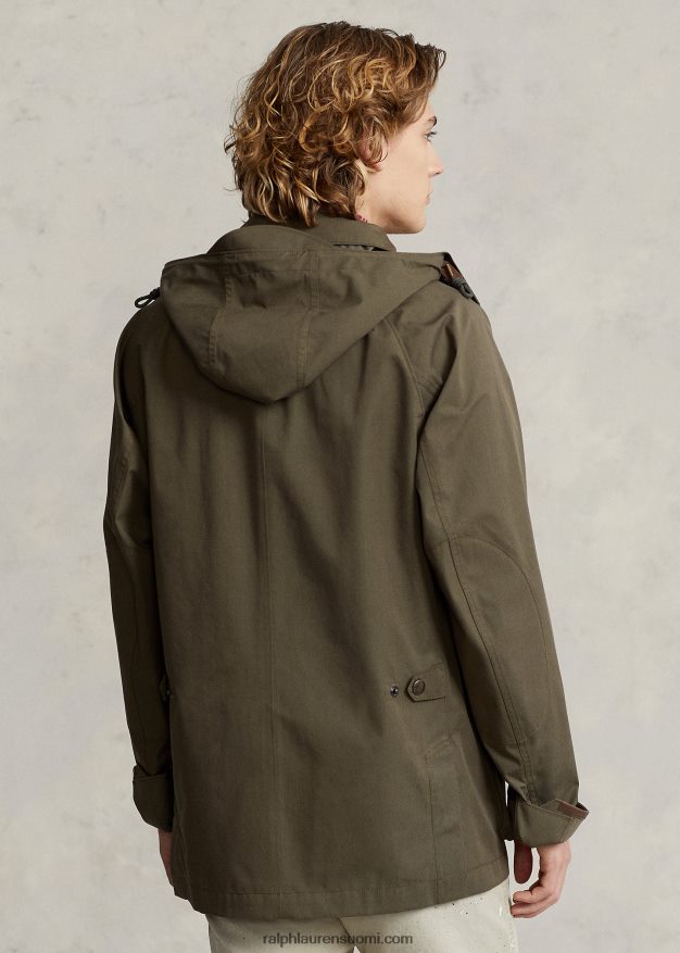 Ralph Lauren miehet twill-hupullinen autotakki 0Z24ZR8667 katos oliivi