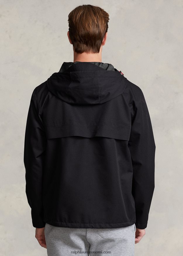 Ralph Lauren miehet vedenpitävä hupullinen takki 0Z24ZR1162 musta