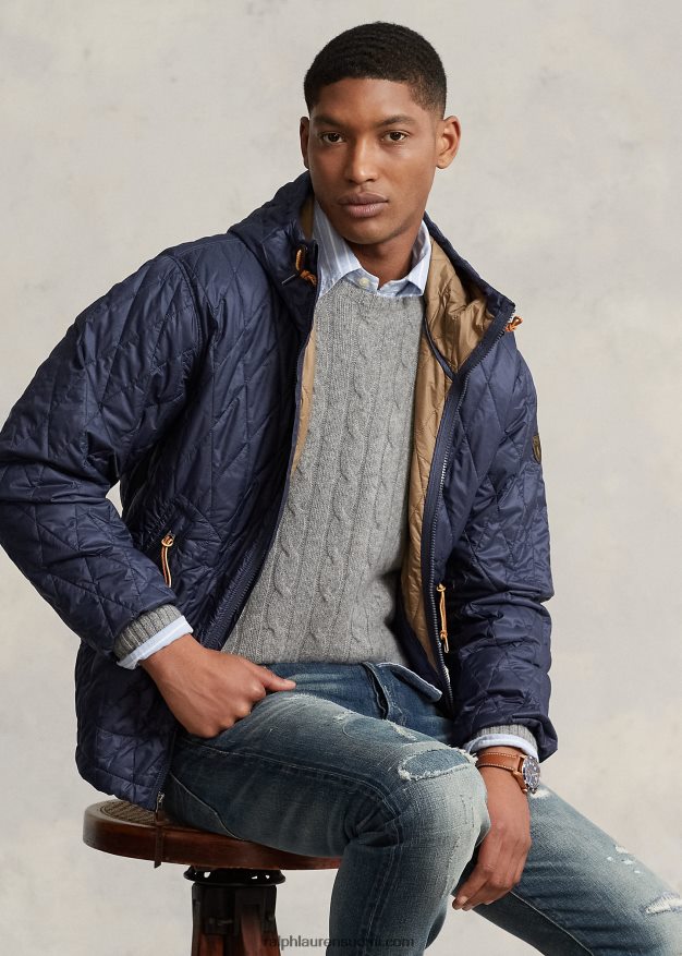 Ralph Lauren miehet vettä hylkivä hupullinen takki 0Z24ZR114 varjolaivasto