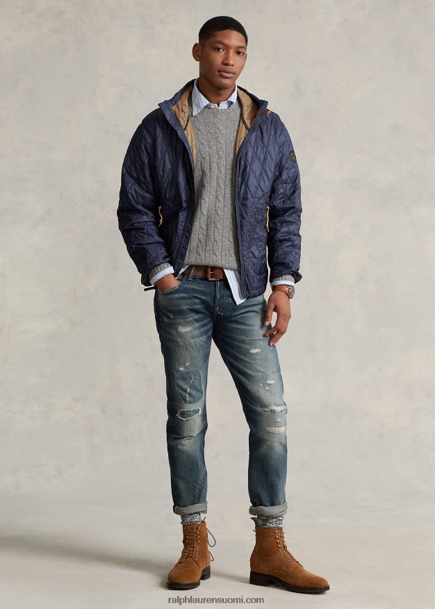 Ralph Lauren miehet vettä hylkivä hupullinen takki 0Z24ZR114 varjolaivasto