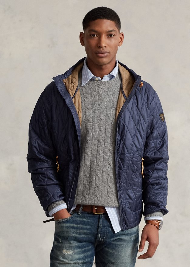 Ralph Lauren miehet vettä hylkivä hupullinen takki 0Z24ZR114 varjolaivasto