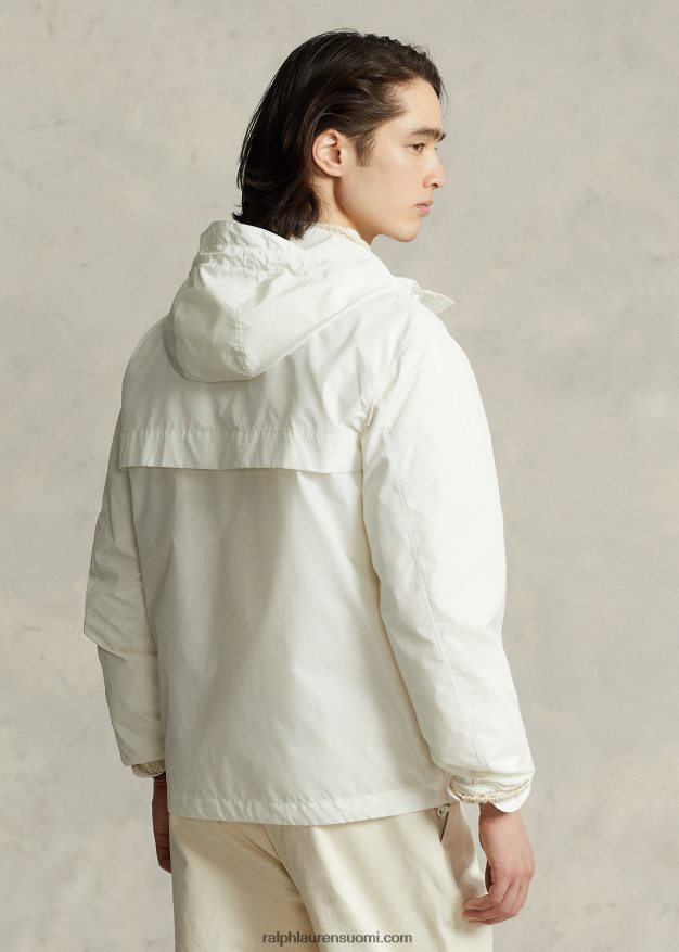 Ralph Lauren miehet vettä hylkivä hupullinen takki 0Z24ZR8381 kannenpesuaine valkoinen