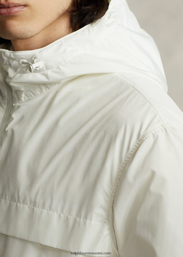 Ralph Lauren miehet vettä hylkivä hupullinen takki 0Z24ZR8381 kannenpesuaine valkoinen