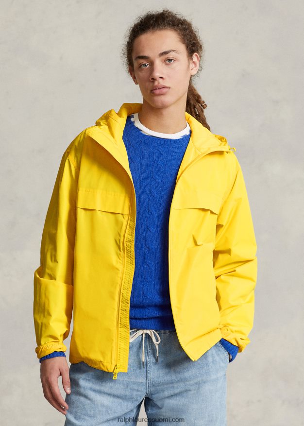 Ralph Lauren miehet vettä hylkivä hupullinen takki 0Z24ZR8382 sitruunamurska