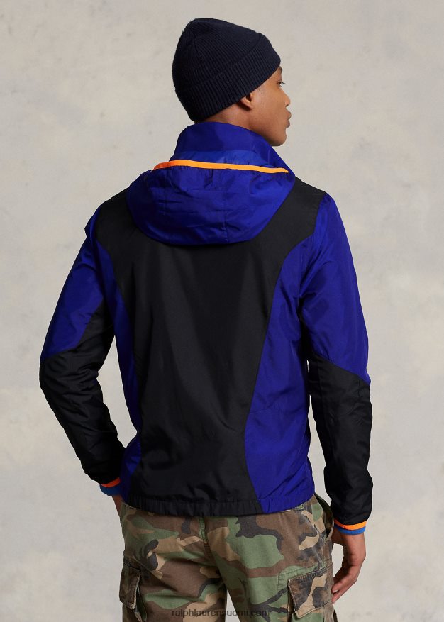 Ralph Lauren miehet vettä hylkivä ripstop takki 0Z24ZR128 kaupungin kuninkaallinen/musta