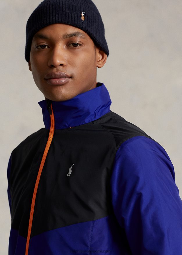 Ralph Lauren miehet vettä hylkivä ripstop takki 0Z24ZR128 kaupungin kuninkaallinen/musta