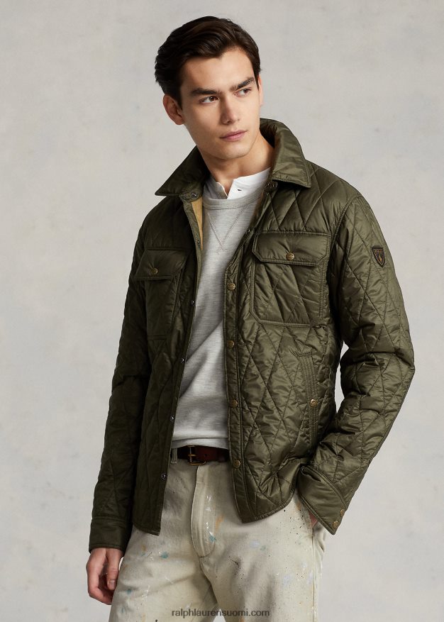 Ralph Lauren miehet vettä hylkivä tikattu takki 0Z24ZR1193 katos oliivi