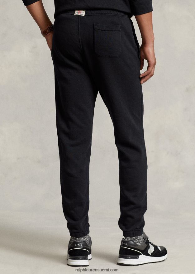 Ralph Lauren miehet vaatteella värjätty fleece-housut 0Z24ZR8633 musta