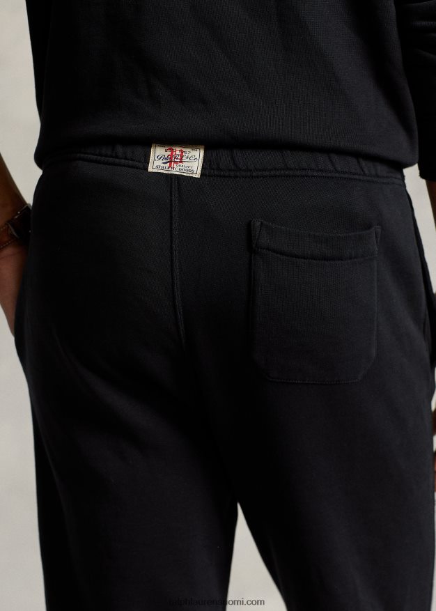 Ralph Lauren miehet vaatteella värjätty fleece-housut 0Z24ZR8633 musta