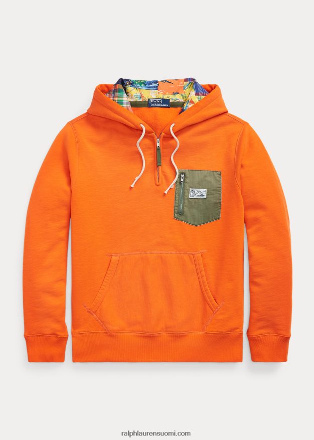 Ralph Lauren miehet Neljännesvetoketjullinen fleecehuppari 0Z24ZR8673 purjehtiva oranssi