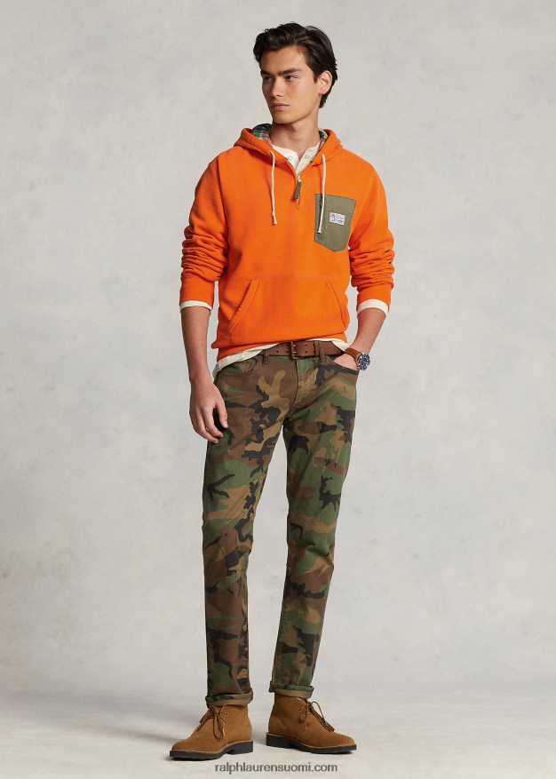 Ralph Lauren miehet Neljännesvetoketjullinen fleecehuppari 0Z24ZR8673 purjehtiva oranssi