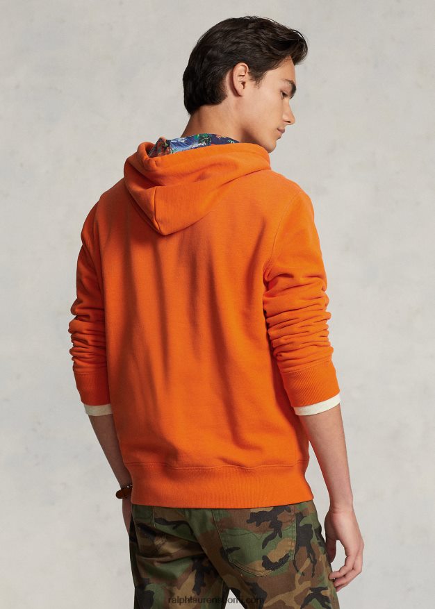 Ralph Lauren miehet Neljännesvetoketjullinen fleecehuppari 0Z24ZR8673 purjehtiva oranssi