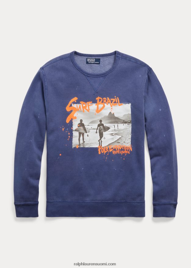 Ralph Lauren miehet fleece graafinen collegepaita 0Z24ZR1200 delta sininen