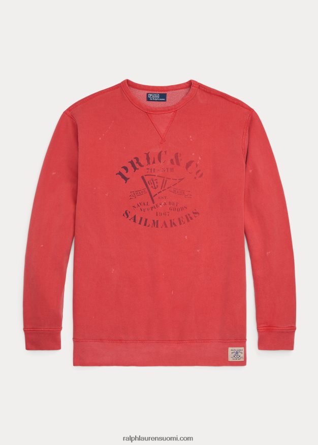 Ralph Lauren miehet fleece graafinen collegepaita 0Z24ZR1331 viesti punainen