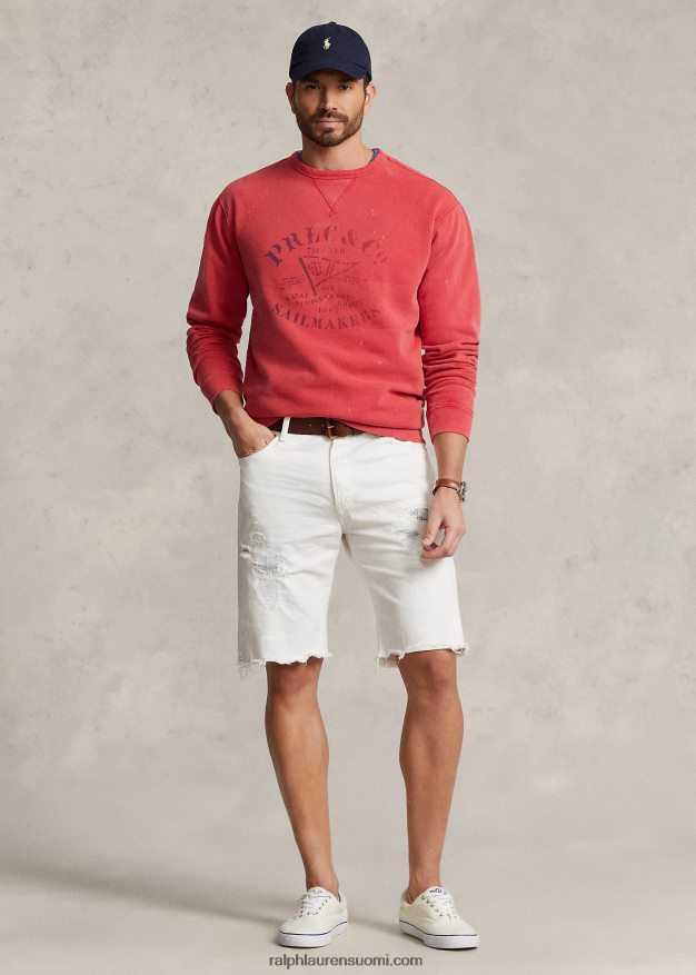 Ralph Lauren miehet fleece graafinen collegepaita 0Z24ZR1331 viesti punainen