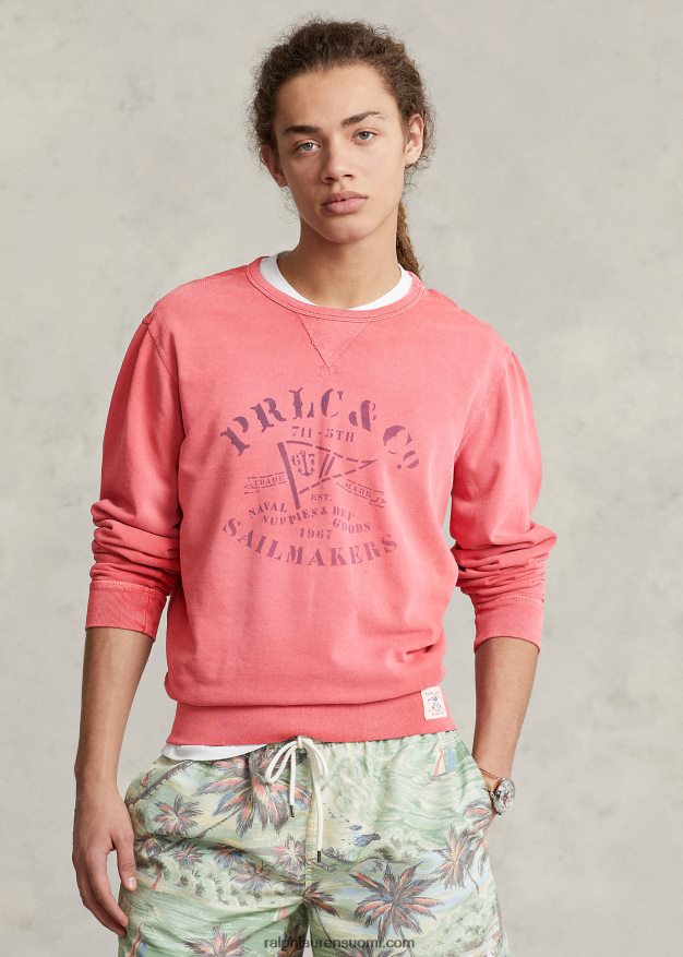 Ralph Lauren miehet fleece graafinen collegepaita 0Z24ZR8593 viesti punainen