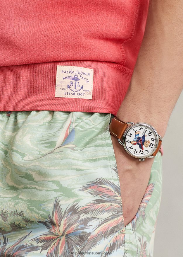 Ralph Lauren miehet fleece graafinen collegepaita 0Z24ZR8593 viesti punainen