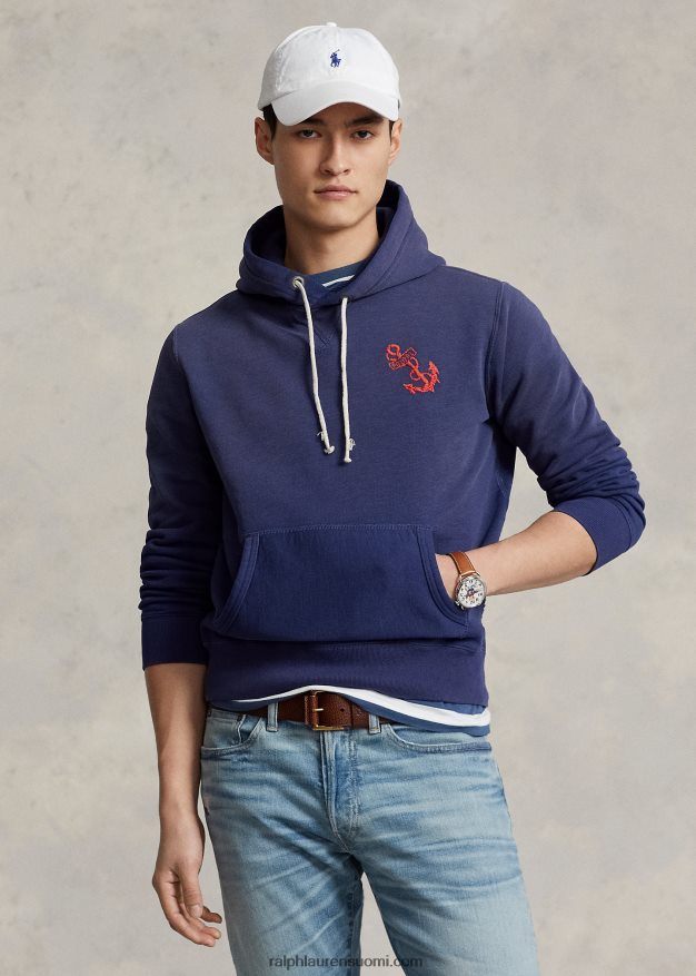 Ralph Lauren miehet graafinen fleecehuppari 0Z24ZR1150 tumma koboltti