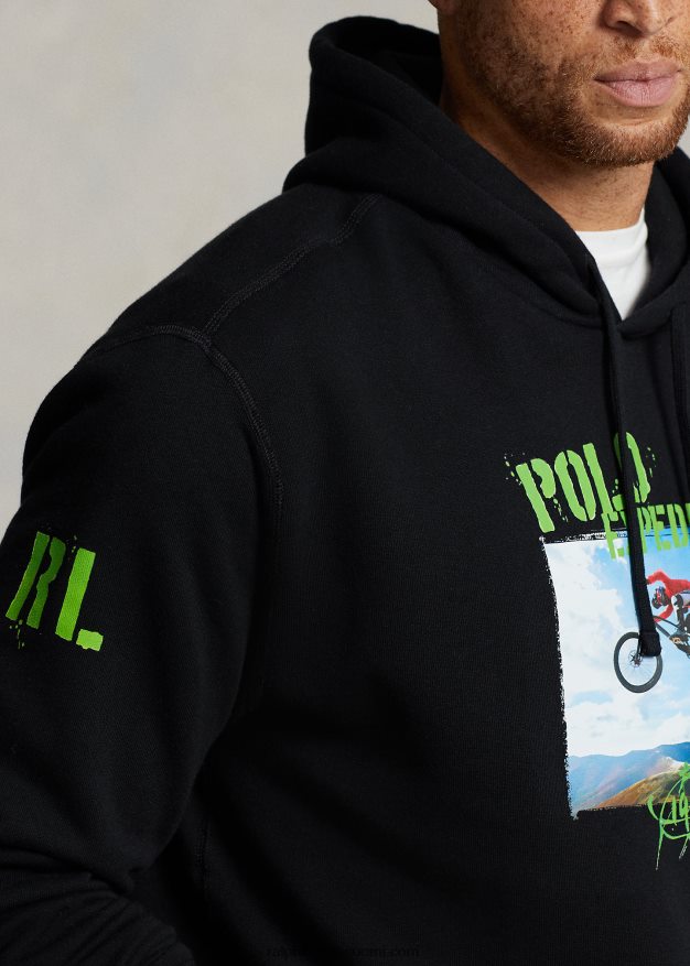 Ralph Lauren miehet graafinen fleecehuppari 0Z24ZR1931 musta