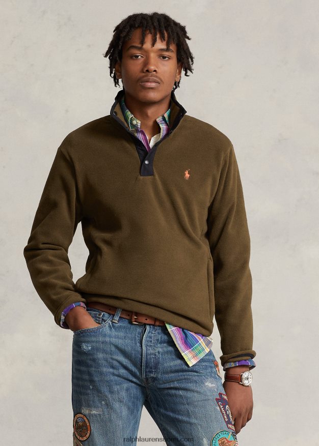 Ralph Lauren miehet harjattu fleece-neulepusero 0Z24ZR8665 katos oliivi