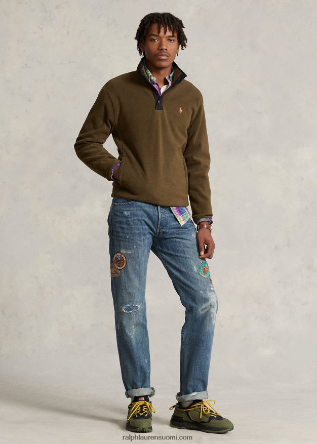 Ralph Lauren miehet harjattu fleece-neulepusero 0Z24ZR8665 katos oliivi