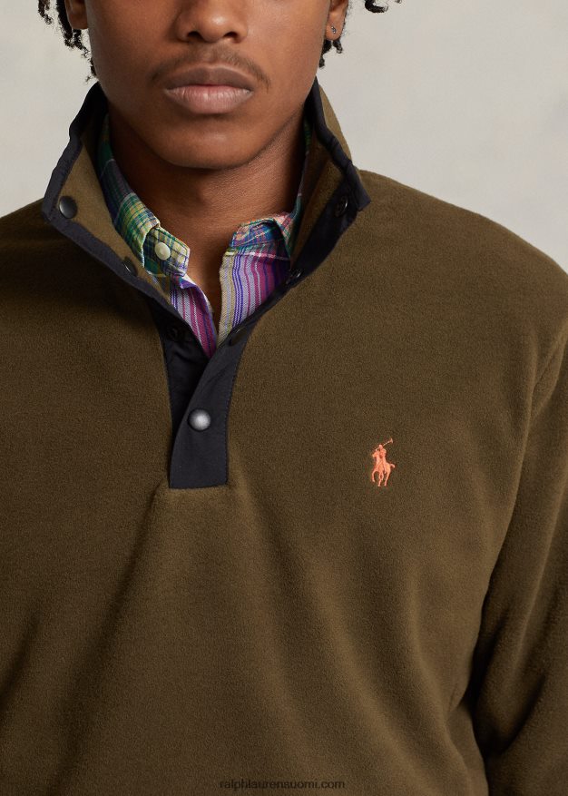 Ralph Lauren miehet harjattu fleece-neulepusero 0Z24ZR8665 katos oliivi