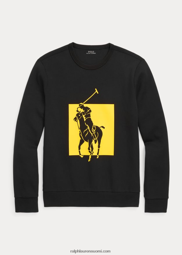 Ralph Lauren miehet iso poni kaksinkertainen neulepaita 0Z24ZR8496 musta