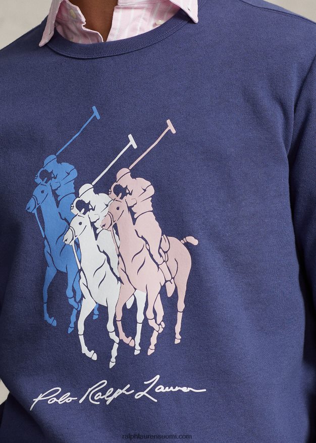 Ralph Lauren miehet iso ponifleece-paita 0Z24ZR1014 venevaja laivasto